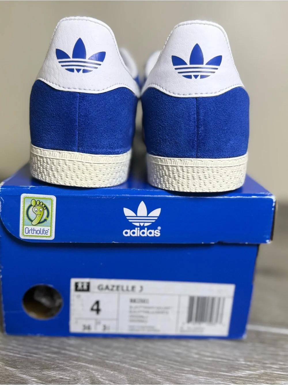 Adidas Gazelle J Royal Blue White Suede Sneakers Shoes Y Size 4 /(BB2501)